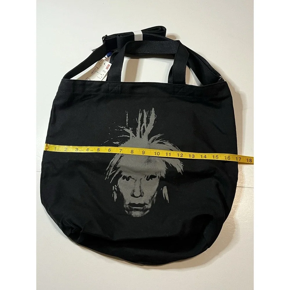 Uniqlo KAWS Andy Warhol Japan Limited Edition Black 2 Way Tote Bag NWT